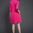 Trapezowa sukienka z kokardką | różowa, czerwona