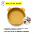 Zestaw naczyń silikonowych miska + talerzyk PANDA żółty