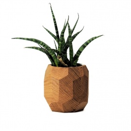 Drewniany planter geometryczny | dąb