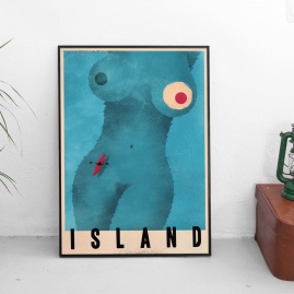 Plakat ISLAND z ramą
