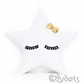 Poduszka WHITE STAR biała ze złotą kokardą
