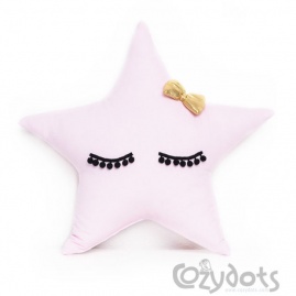 Poduszka PINK STAR ze złotą kokardą różowa