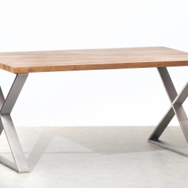 Stół DIX 60 x 80 cm | dąb, stal